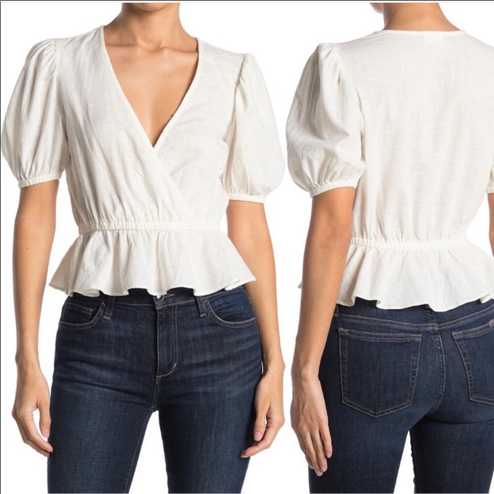 ABOUND Off-white Puff Sleeve Top